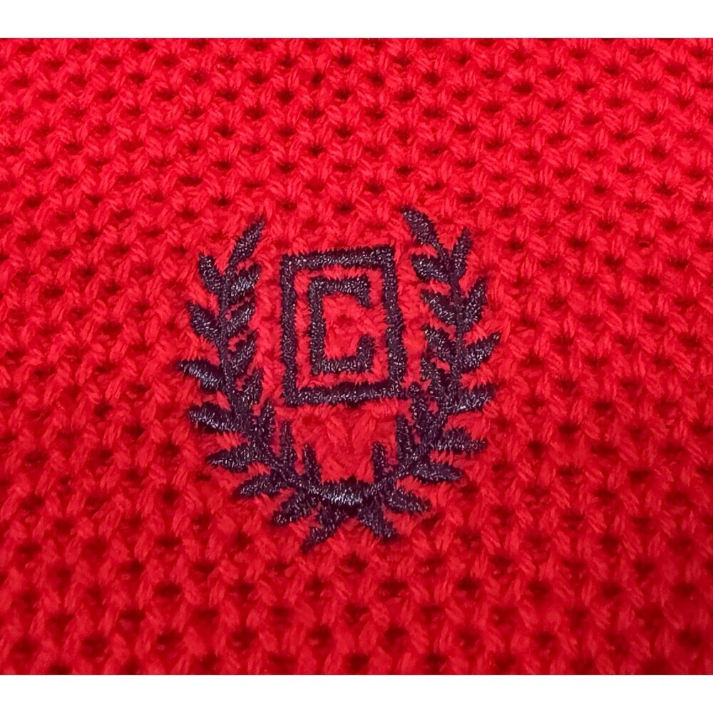 Bright red chaps quarter zip elbow padded sweater men’s medium Ralph Lauren Polo - Picture 3 of 6
